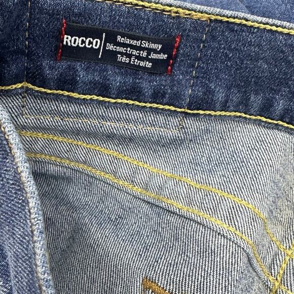 True Religion Mens Jeans Rocco Relaxed Skinny Color Liquid Indigo No Flap  29 - Picture 6 of 8